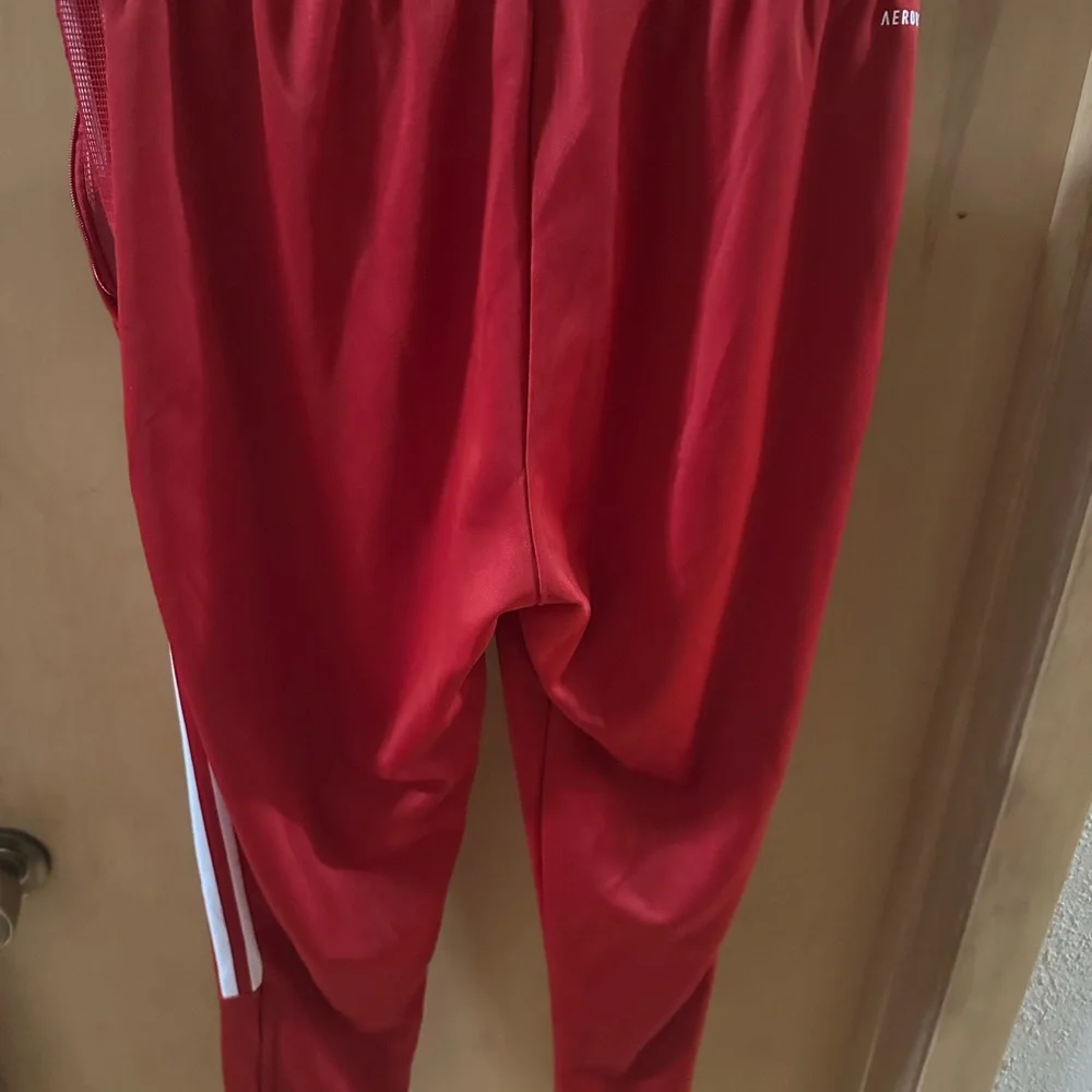 Adidas Bright Red Joggers - Picture 2 of 3